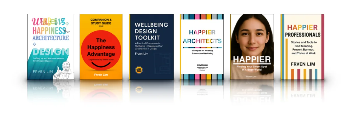 The six-book set by Frven Lim, shown together
